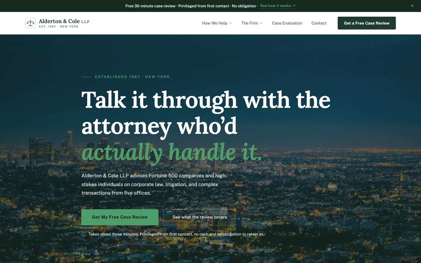 Alderton & Cole LLP website